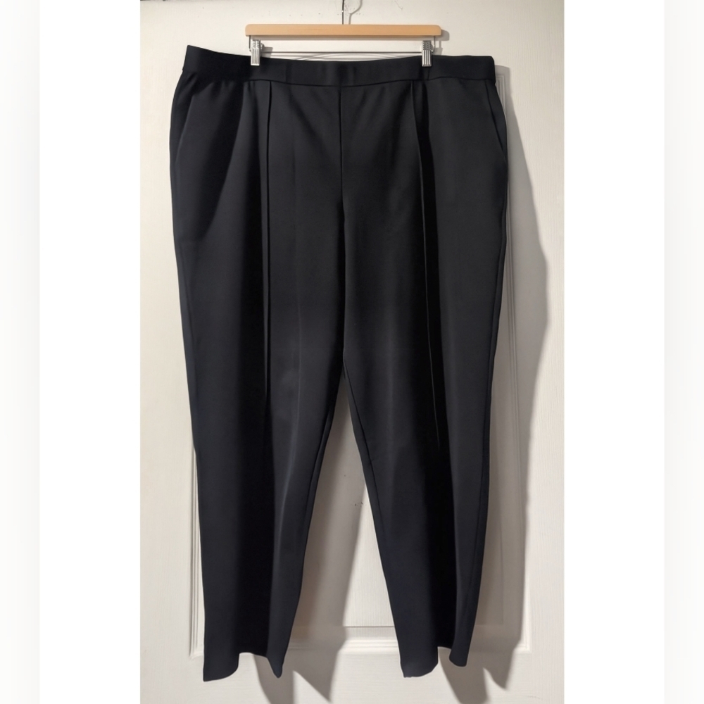 Eileen Fisher | Washable Flex Ponte Pintuck Pant In Black - Picture 6 of 14